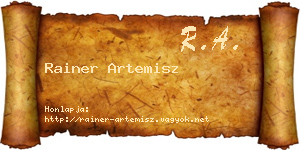 Rainer Artemisz névjegykártya